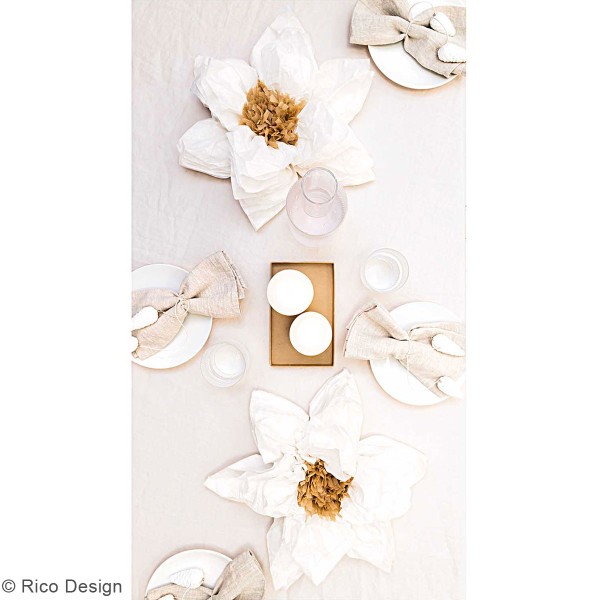 Fleurs en papier de soie - Blanc - 40 cm de diamètre - 2 pcs - Photo n°1