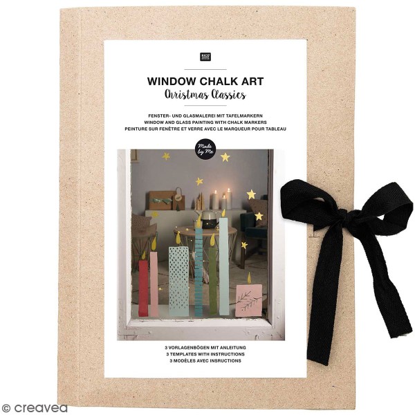 Modèles pour décoration de surfaces vitrées Christmas classics - 61 x 87 cm - 3 designs - Photo n°1
