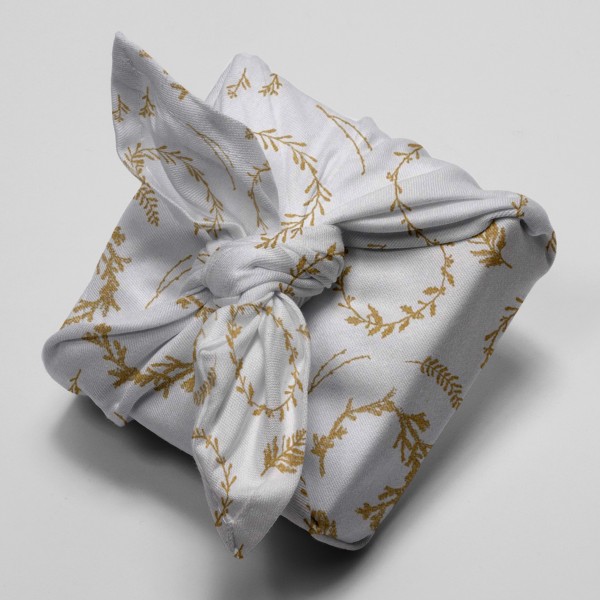 Tissu coton de Noël - Couronnes dorées - Par 10 cm - Photo n°4