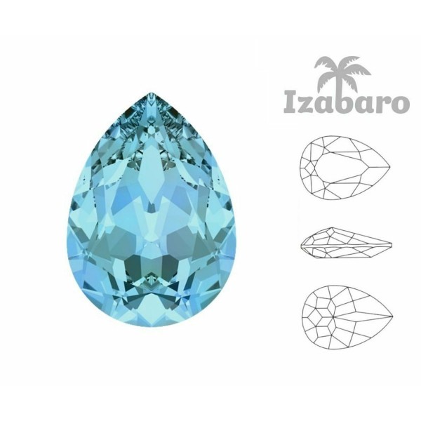 4 pièces Izabaro Cristal Aigue-Marine Bleu 202 Poire Larme Fantaisie Pierre Cristaux De Verre 4320 I - Photo n°2