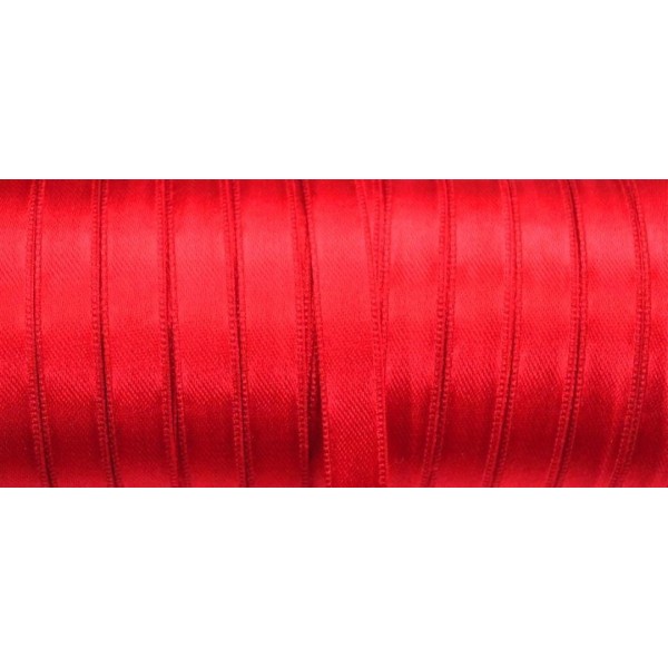 Ruban satin double face coquelicot 10mm - Photo n°1