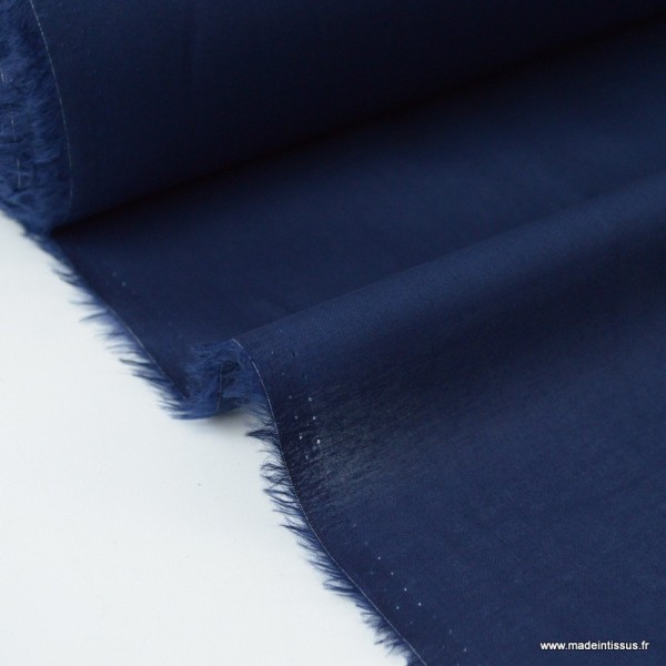 Tissu Voile de coton bleu marine .x1m - Photo n°1