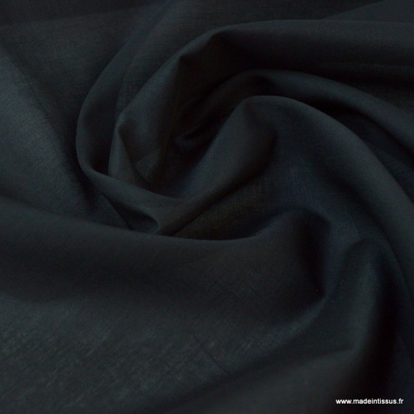 Tissu Voile de coton Noir - oeko tex - Photo n°2