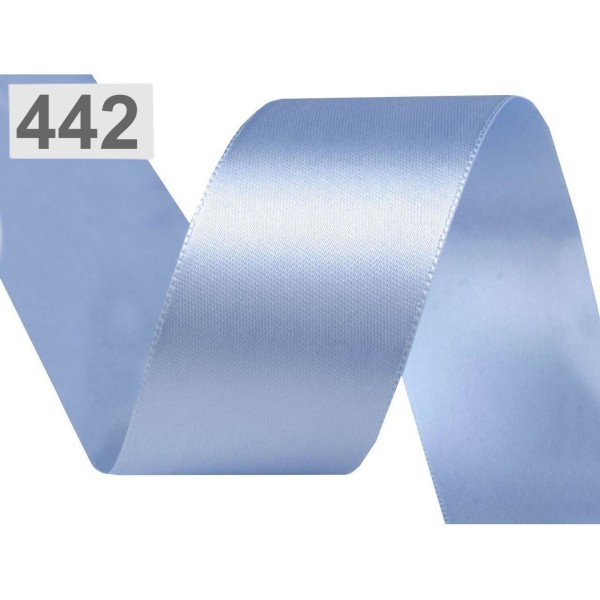 5m 442 Lumière Bleu Double Face Ruban de Satin Paquets Par 5 M de Largeur 40mm, Frontière de Bricola - Photo n°1