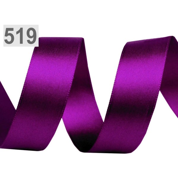 5m 519 Violet Geber Double Face Ruban de Satin Paquets Par 5 M de Largeur 24mm, Frontière de Bricola - Photo n°1
