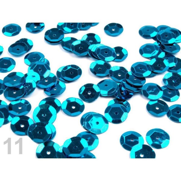 50g 11 (50101) Bleu Turquise Hologramme Lâche Creuse Paillettes Ø10mm, Accessoires à Paillettes, Et - Photo n°1