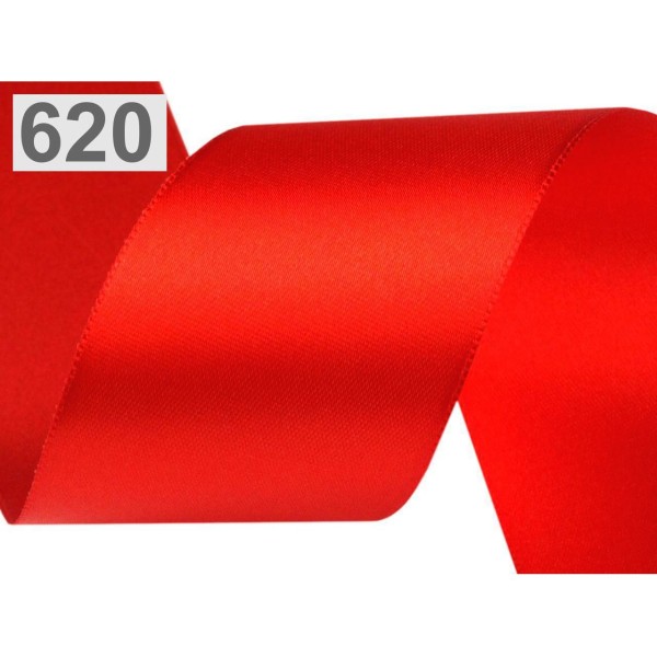 5m 620 Rouge Double Face Ruban de Satin Paquets Par 5 M de Largeur de 50mm, le Bricolage à la Maison - Photo n°1