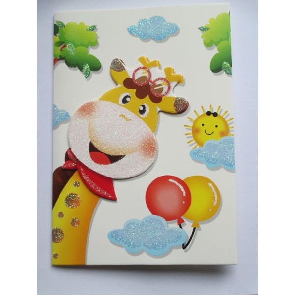 Carte Postale , Carte Anniversaire ,Festive 12x17cms Girafe - Photo n°1