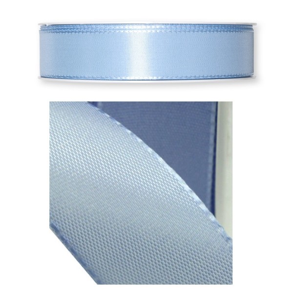 Ruban en Satin simple face, Bleu, largeur 25 mm, longueur 20 m, tissu décoratif - Photo n°1