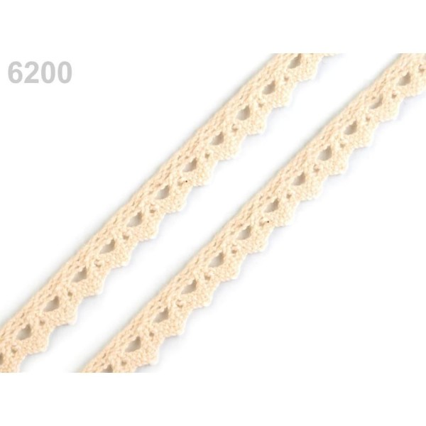 30m 6200 Lightbeige Coton Dentelle Garniture Largeur 8mm, Crochet de Coton, Fabrication de Cartes, d - Photo n°1