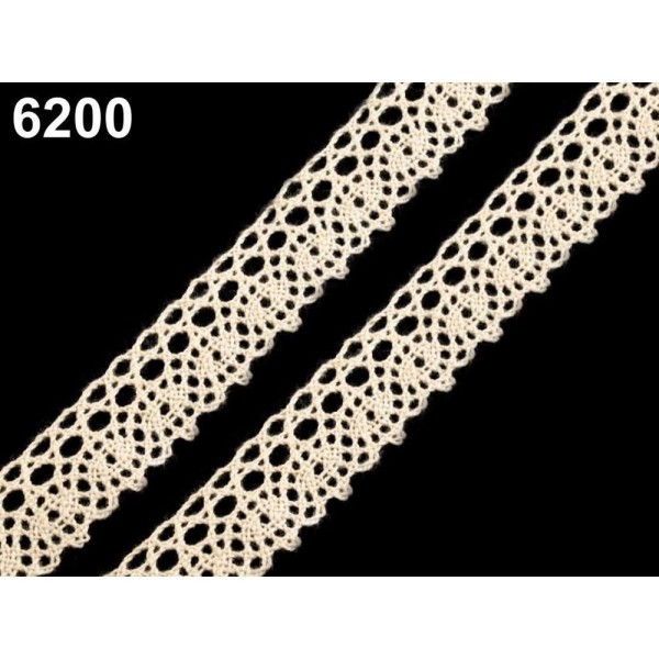 30m 6200 Lightbeige Coton Dentelle Garniture Largeur 19 mm, Crochet de Coton, Fabrication de Cartes, - Photo n°1