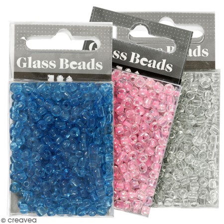 Perles de rocaille - Différents coloris - 4 mm - 25 gr