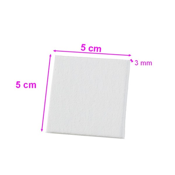 Lot de 10 petits Cartons entoilés blanc à peindre, 5 cm x 5 cm x 3 mm, pour porte-carte - Photo n°1