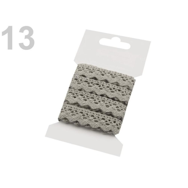1card Lightgrey Coton Dentelle Garniture Largeur 15mm, Et de la Literie, de Madère, de la Mercerie - Photo n°1