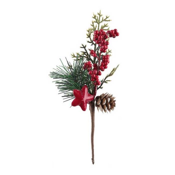 Petite branche décorative Noël 20 cm x 2 - Photo n°1