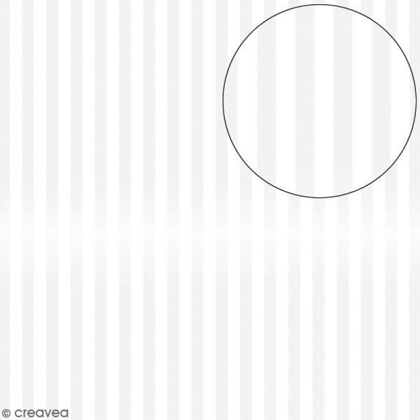 Papier scrapbooking Bazzill transparent 30,5 x 30,5 cm - Rayures - Blanc - Photo n°1