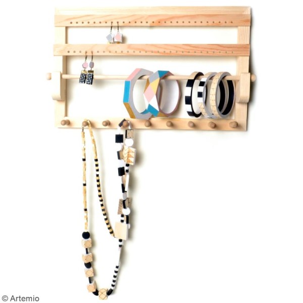 Porte bijoux en bois à décorer - 35 x 22 x 4,5 cm - Photo n°2