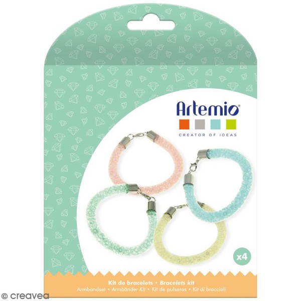 Kit bracelets à perles Artemio - Pastel - 4 bracelets - Photo n°1