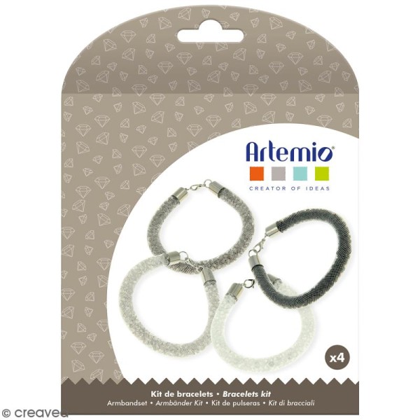Kit bracelets à perles Artemio - Métal - 4 bracelets - Photo n°1