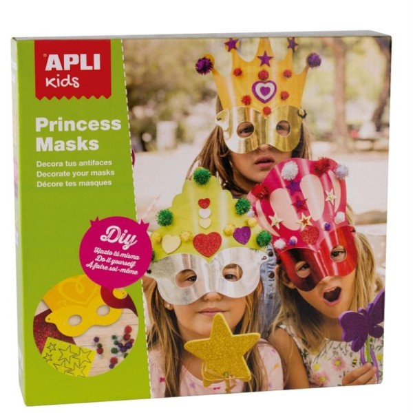 Masques Princesses à décorer - APLI Kids - x 3 (dès 4 ans) - Photo n°1