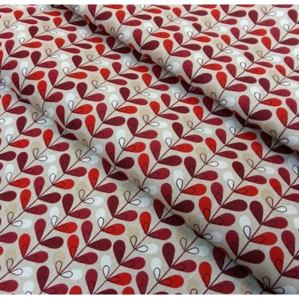 Coupon tissu Scandy rouge - 50 x 50 cm - Photo n°2
