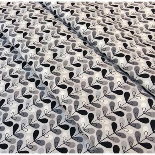 Coupon tissu Scandy gris et noir - 50 x 50 cm - Photo n°2