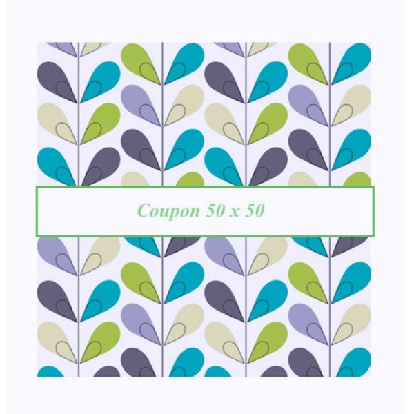 Coupon tissu Scandy turquoise anis - 50 x 50 cm - Photo n°1