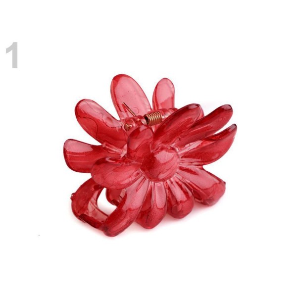 1pc 1 Rouge Foncé Fleur de Cheveux de Griffe 5x6.5 Cm, Acrylique De Griffes, Pinces Bébé, Accessoire - Photo n°1