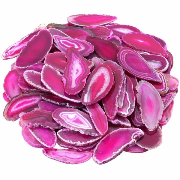 1pc Rose Table de Couper la Tranche de Glace Quartz Agate de pierre Naturelle Focal Pépite Freeshape - Photo n°3