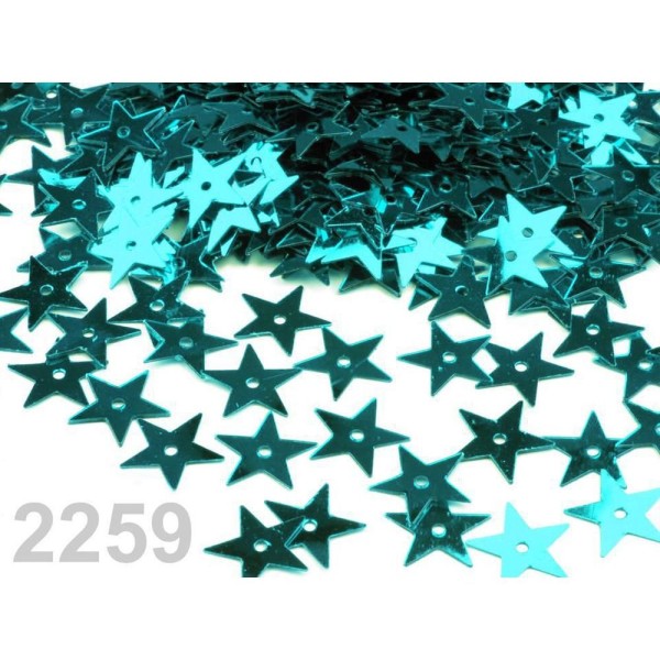 20g Turquoise Lâche Paillettes Ø13mm Étoiles Et de Paillettes, des Paillettes, Ruban, Mercerie - Photo n°1