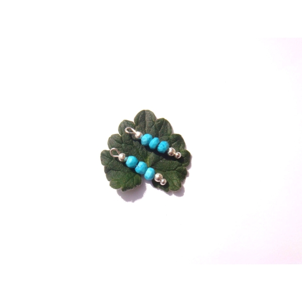 Turquoise stabilisée : 2 MICRO breloques rondelles facettées 18 MM x 4 MM - Photo n°1