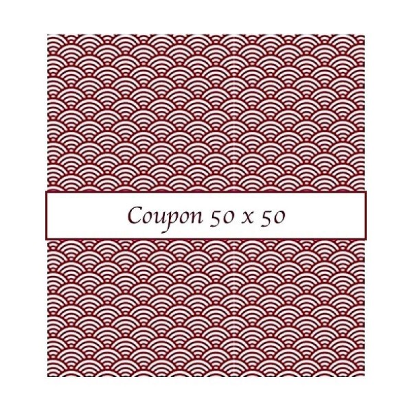 Coupon tissu Sushis rouge - 50 x 50 cm - Photo n°1