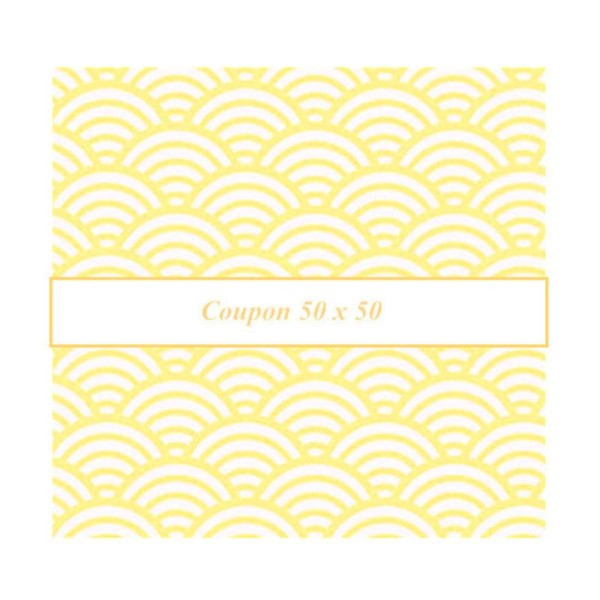 Coupon tissu sushis jaune - 50 x 50 cm - Photo n°1