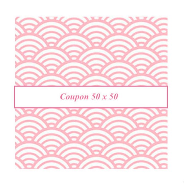 Coupon tissu sushis rose - 50 x 50 cm - Photo n°1