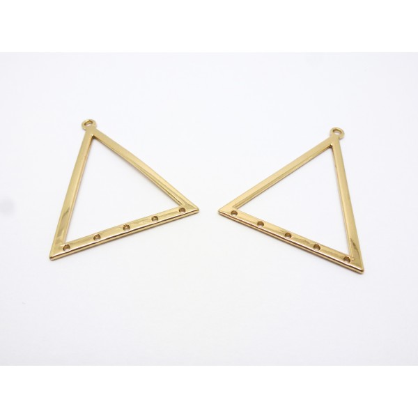4 Chandeliers triangle, supports pour boucles d'oreilles - 39*31mm - doré - Photo n°1