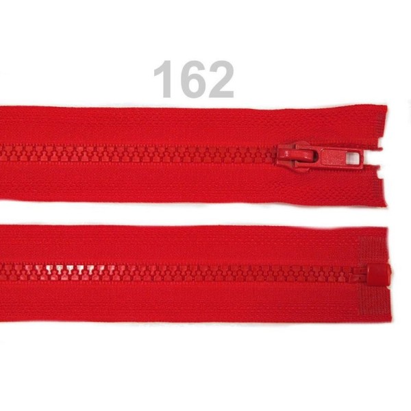 1pc 162 Rouge Coquelicot Glissière en Plastique de 5mm à bout Ouvert de 35 Cm de Veste, Sacs à ferme - Photo n°1
