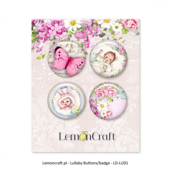 4 badges LemonCraft - Lullaby  02 - 2,5 cm - Photo n°1