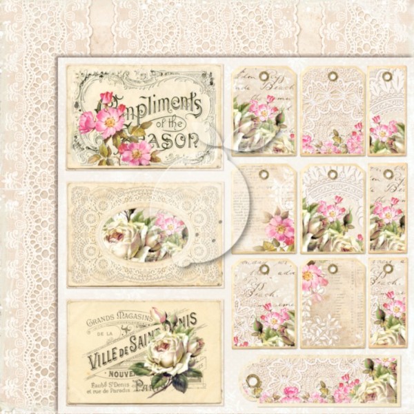 Papier scrapbooking LemonCraft - House of Roses 04 - 30,5 x 30,5 cm - Photo n°1
