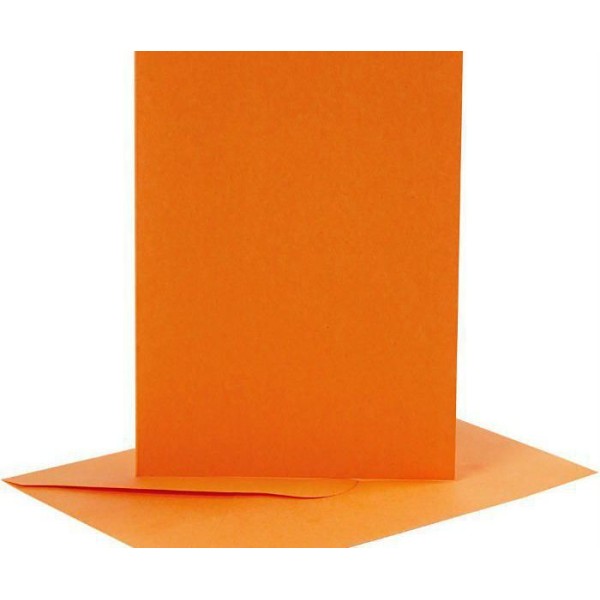 A6greeting Carte Et Enveloppe 6pcs (220g / M2) Orange, Carte, Carte de Noël, Carte Vierge, Carte d'A - Photo n°1
