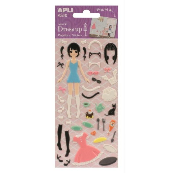 Stickers mousse Dress Up Anna - APLI Kids - Photo n°1