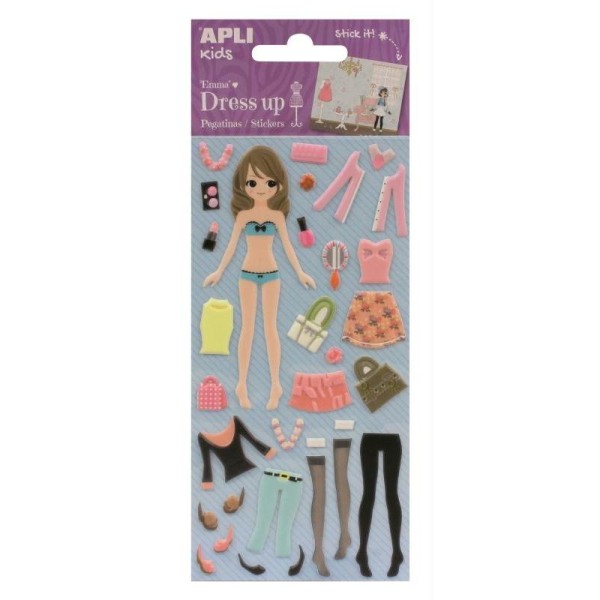 Stickers mousse Dress Up Emma - APLI Kids - Photo n°1
