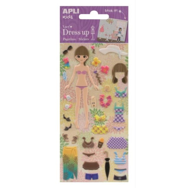Stickers mousse Dress Up Lucy - APLI Kids - Photo n°1
