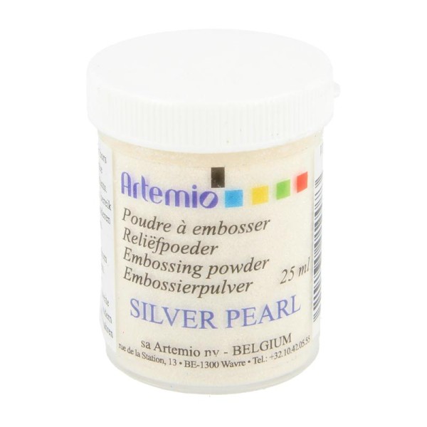 Poudre à embosser transparent Silver pearl - Artemio - 25 ml - Photo n°1