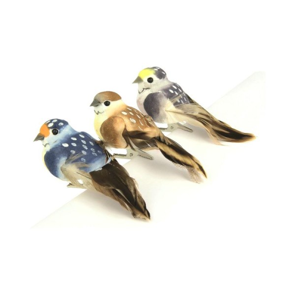 Oiseaux décoratifs moyens sur pince - Artemio- 3 pcs - Photo n°1