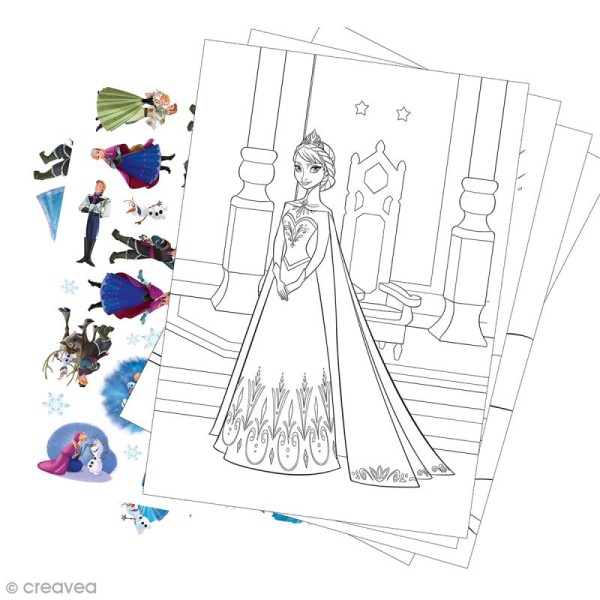 Pages à colorier et autocollants La reine des neiges - 22 x 25 cm - 48 pages - Photo n°2