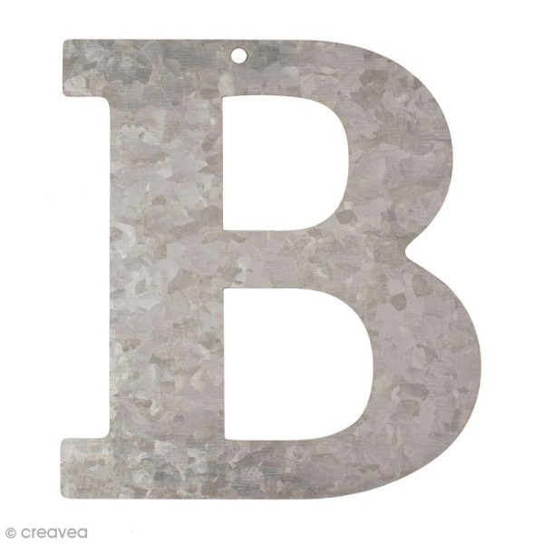 Lettre en métal galvanisé 12 cm - B - Photo n°1