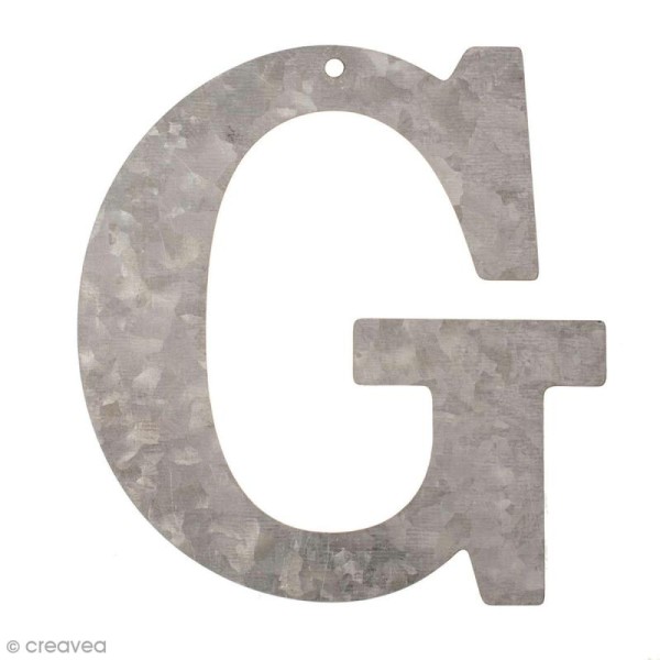 Lettre en métal galvanisé 12 cm - G - Photo n°1