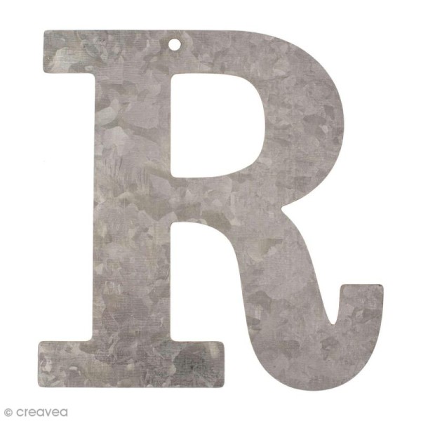 Lettre en métal galvanisé 12 cm - R - Photo n°1