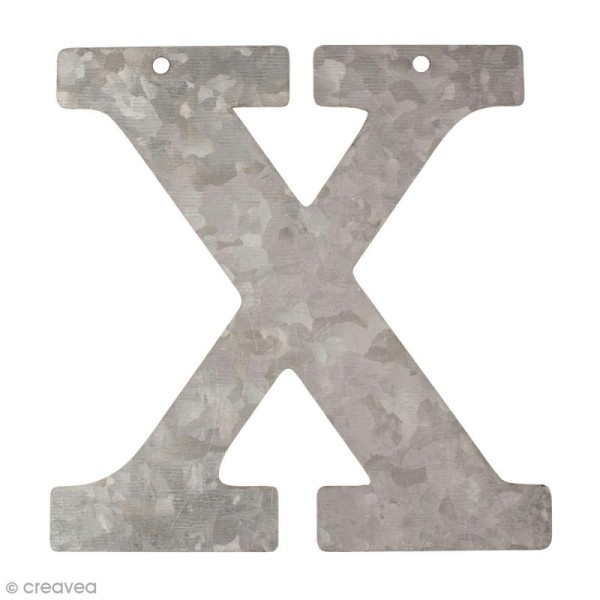 Lettre en métal galvanisé 12 cm - X - Photo n°1