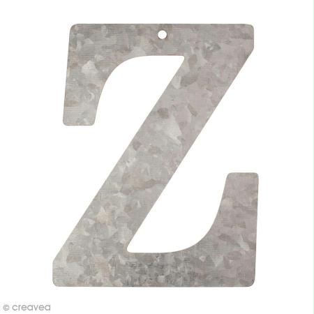 Lettre en métal galvanisé 12 cm - Z